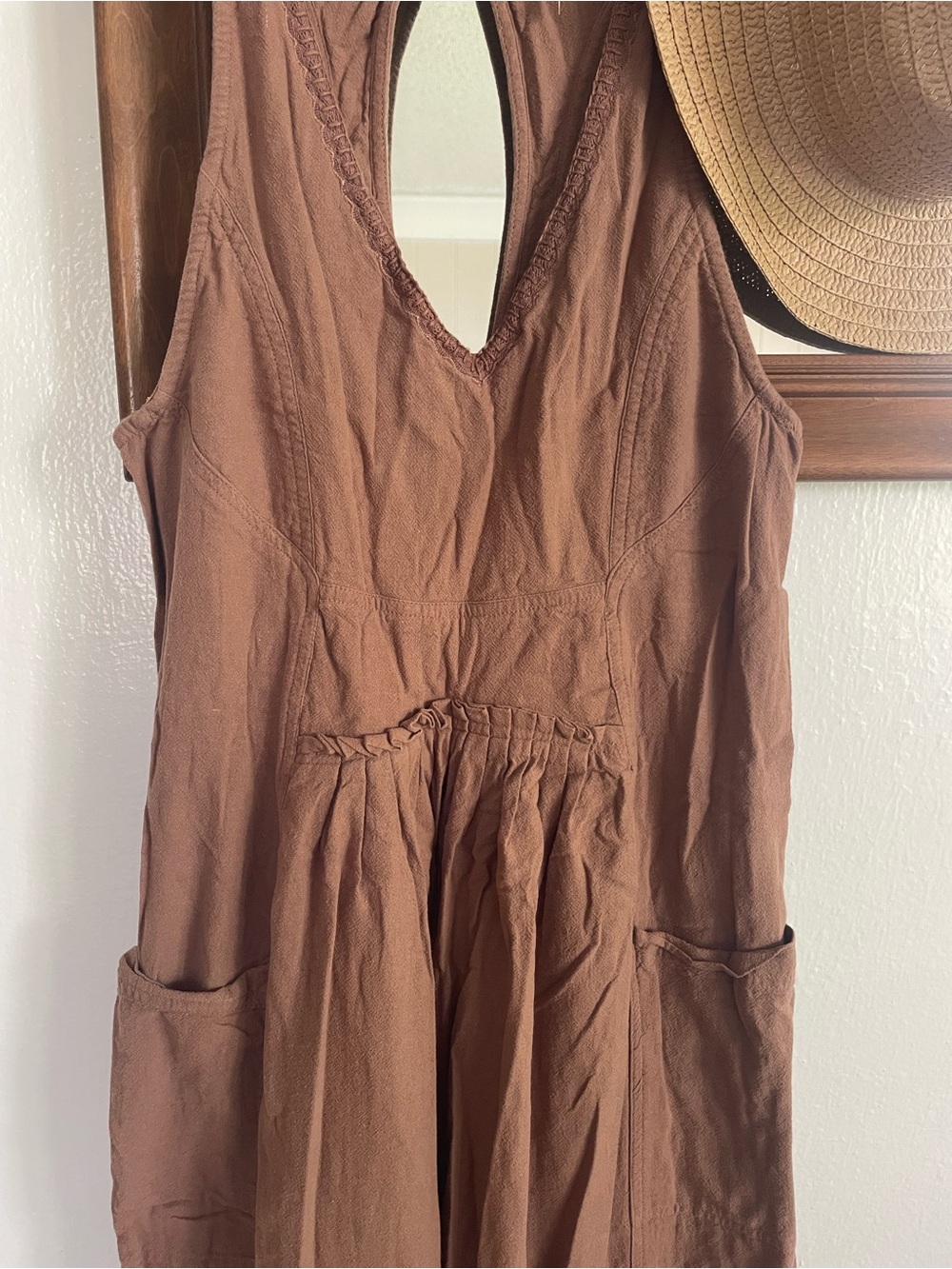 Free People Brown Sleeveless Jumpsuit
